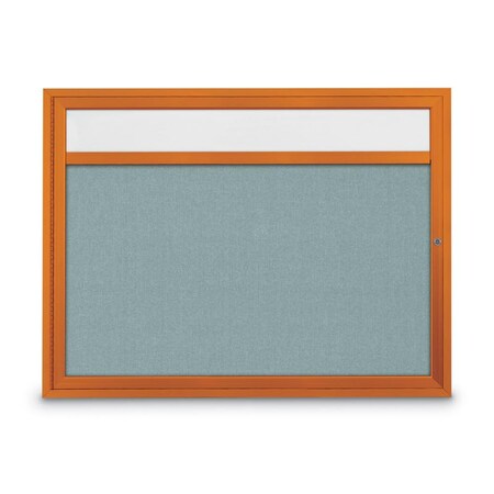 United Visual Products Slim Enclosed Corkboard, 30"x36", Gold Alum Frame/Buff UVEB3036-GOLD-BUFF